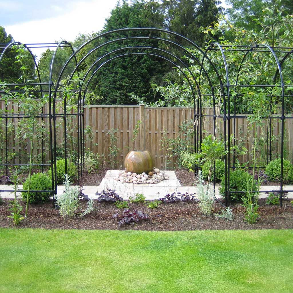 4 Way Path Pergola Gloss Black - Image 3