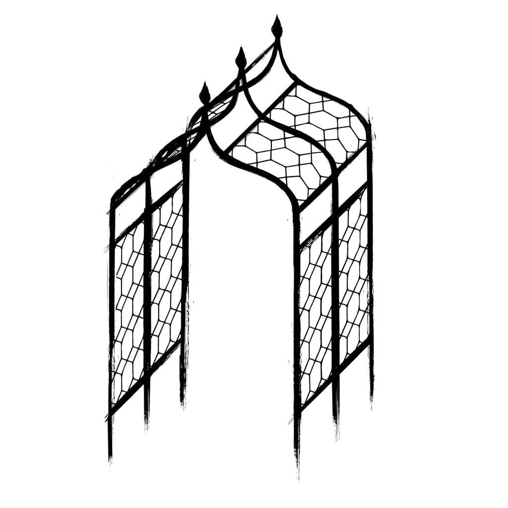 Gothic Pergola With Lattice - Image 6
