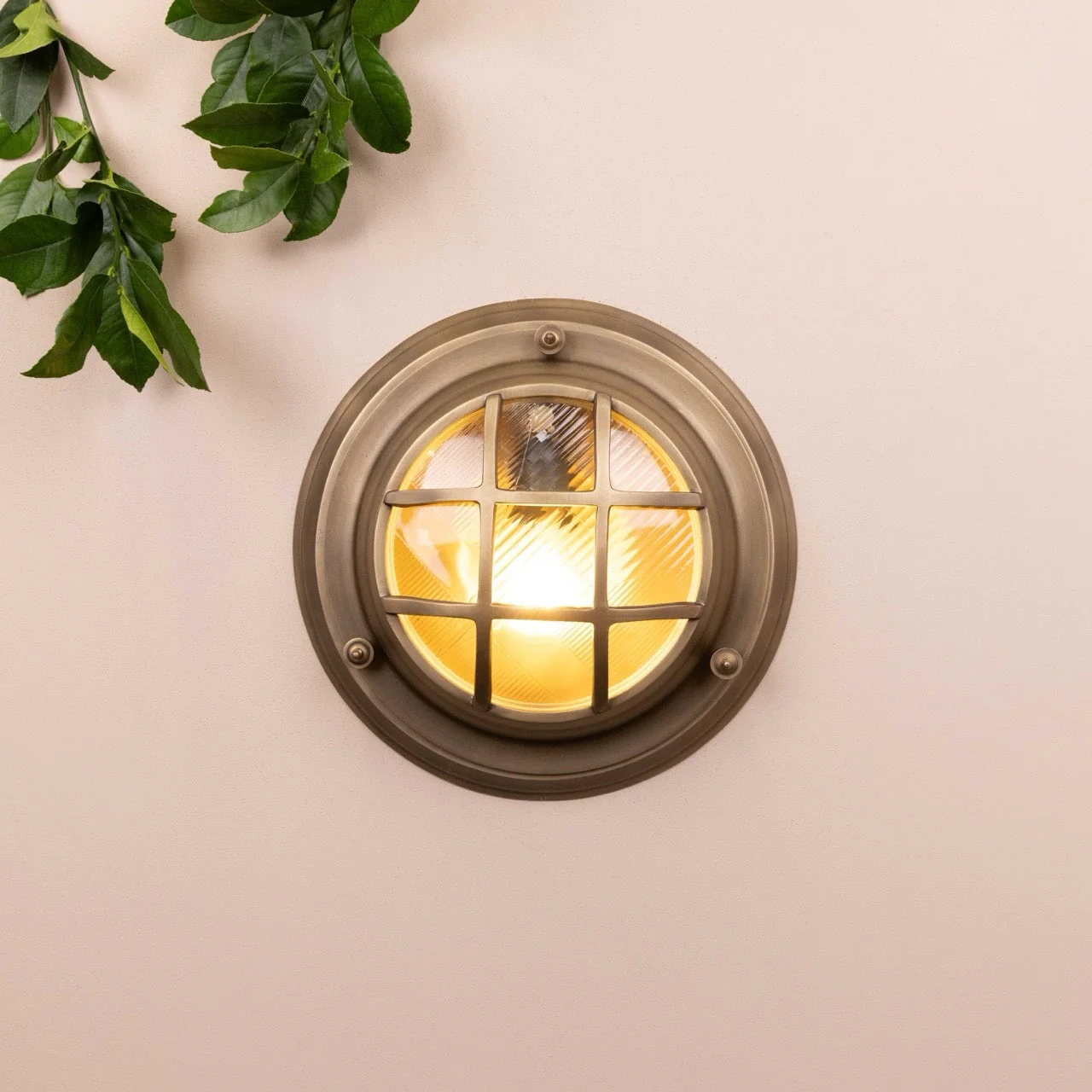 Looe Bulk Head Round Lantern | Brass - Image 3