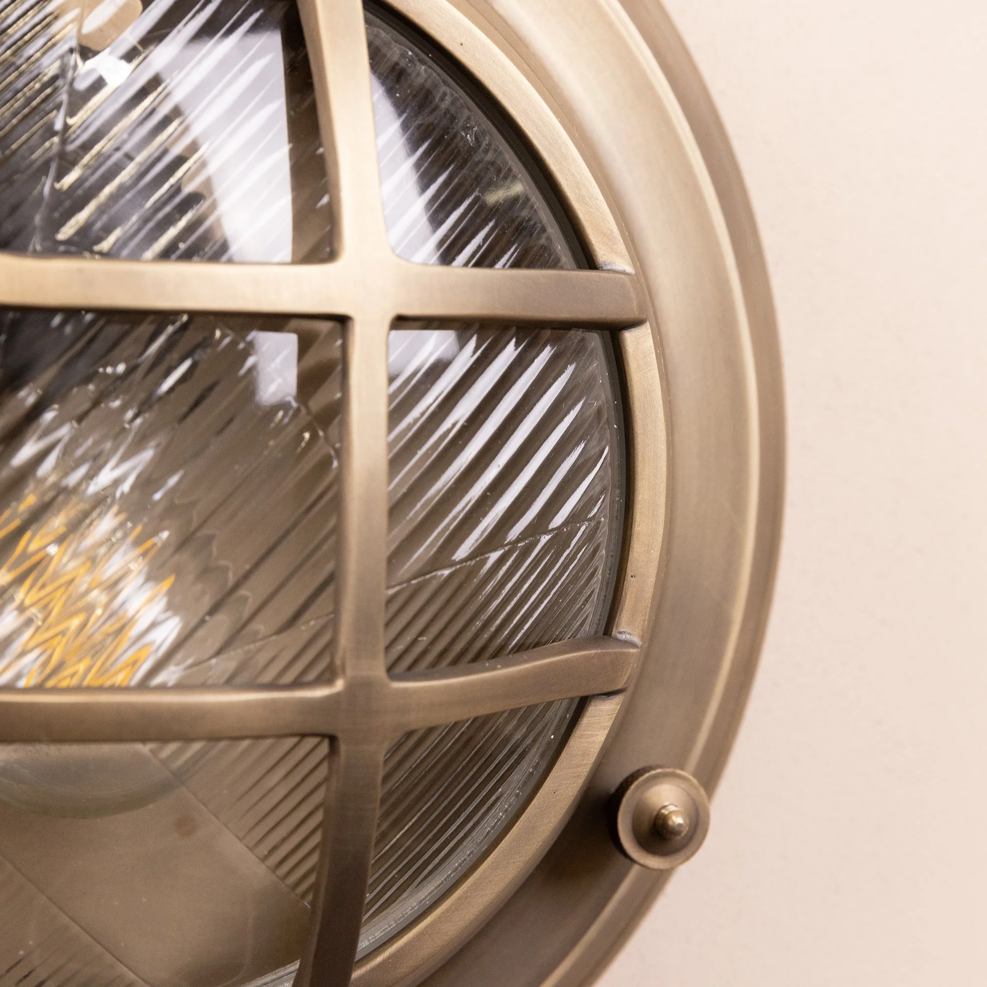 Looe Bulk Head Round Lantern | Brass - Image 5