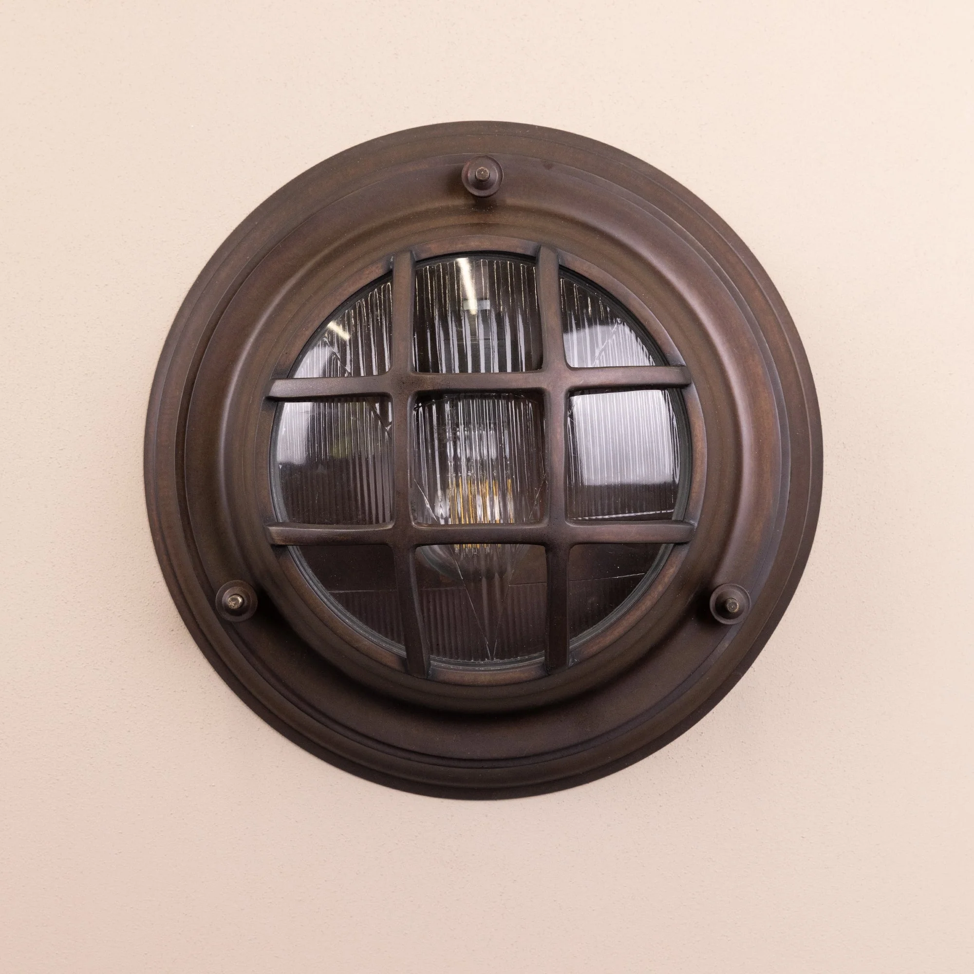 Looe Bulk Head Round Lantern | Bronze - Image 2