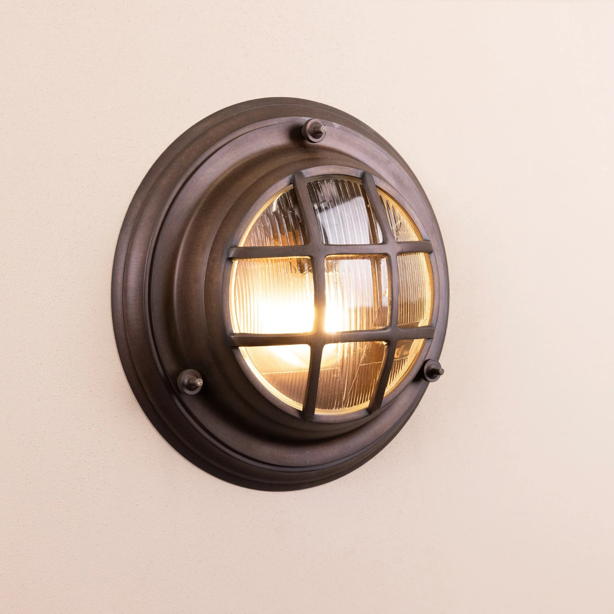 Looe Bulk Head Round Lantern | Bronze - Image 3