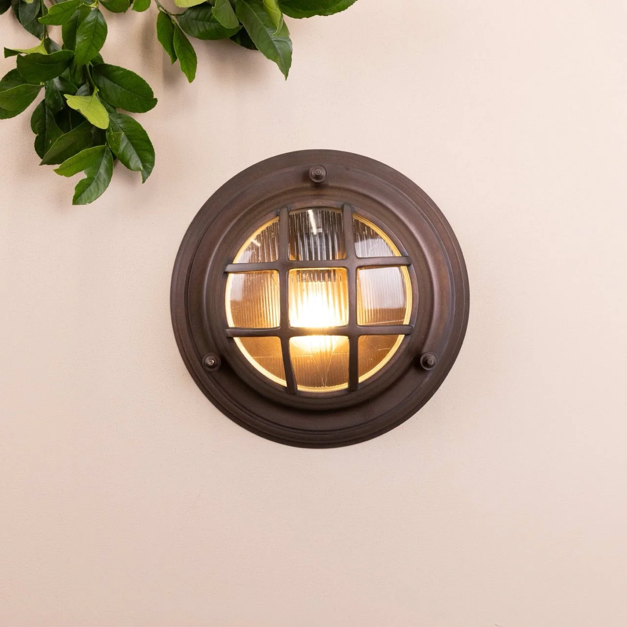 Looe Bulk Head Round Lantern | Bronze - Image 4