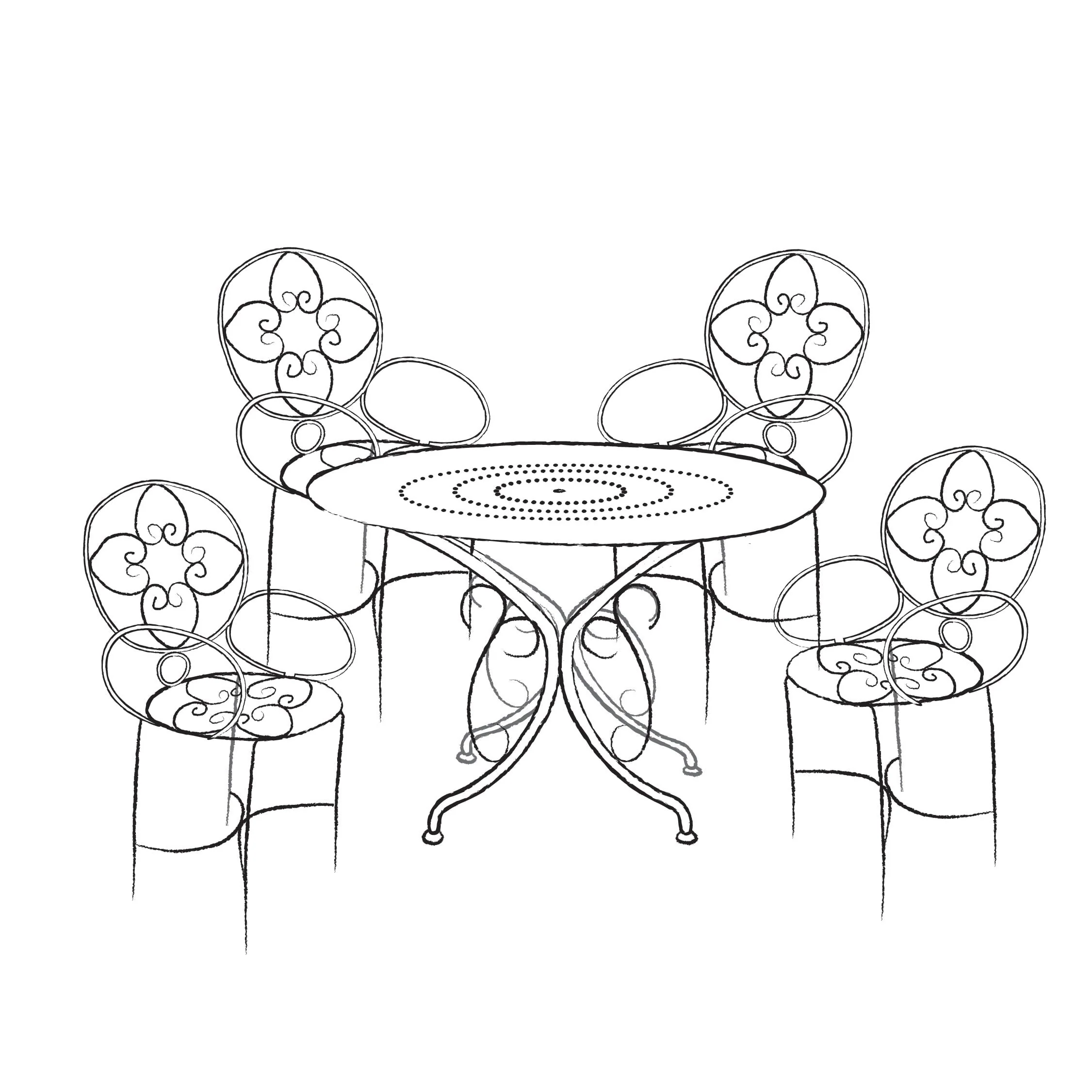 Pavillion Vintage 4 Seat Table Set - Image 2