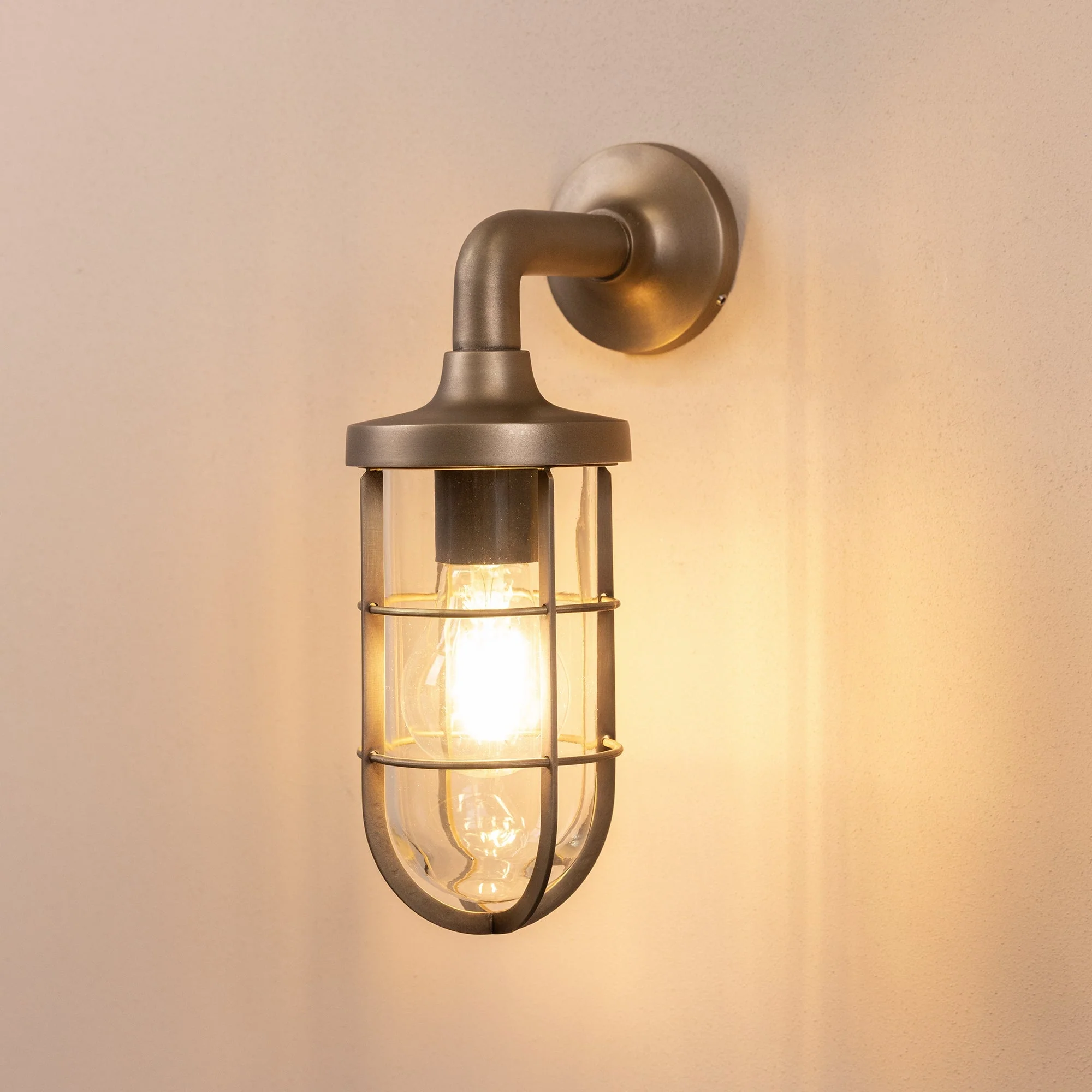 Polperro Outdoor Wall Lantern | Brass