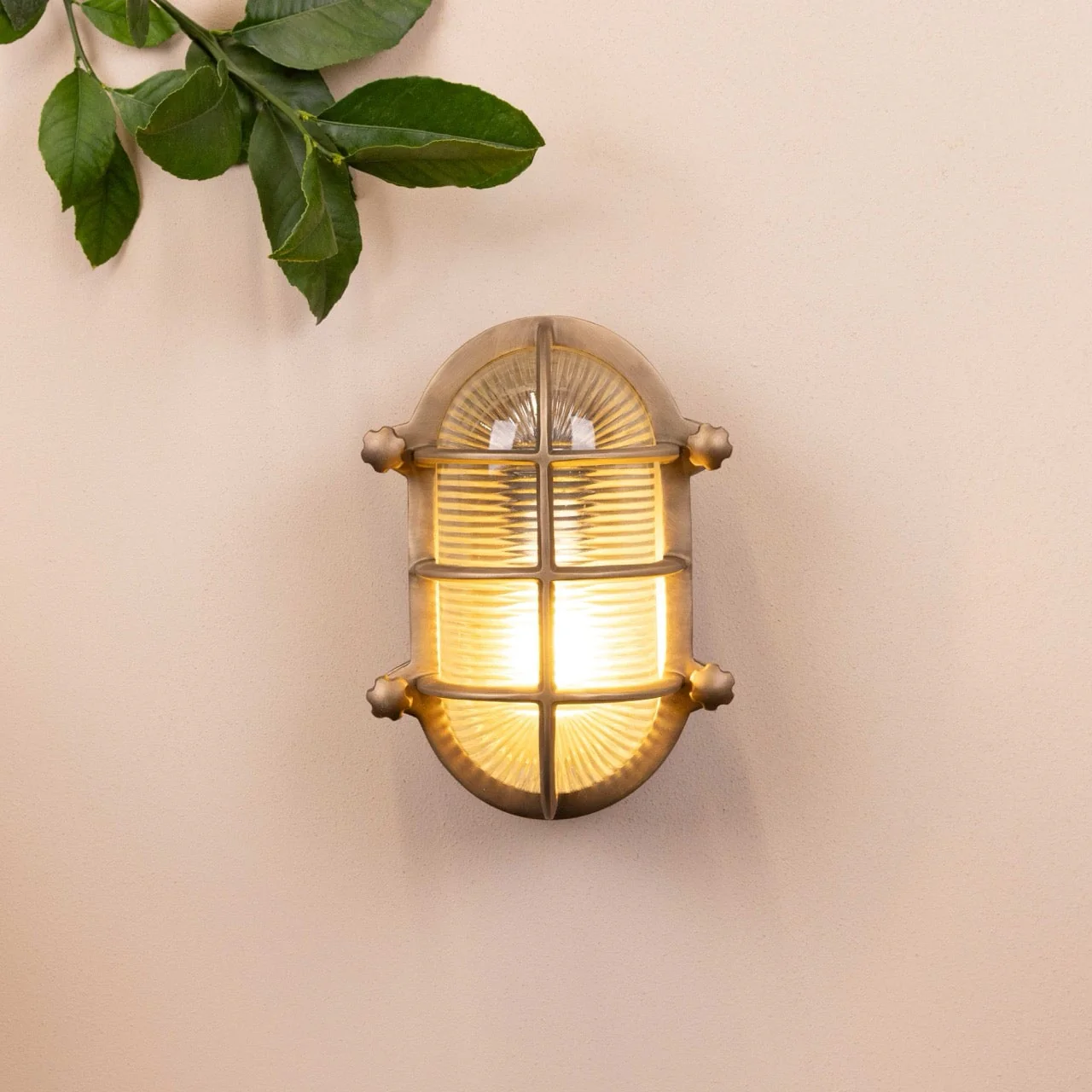 Salcombe Bulk Head Oval Lantern | Brass - Image 3