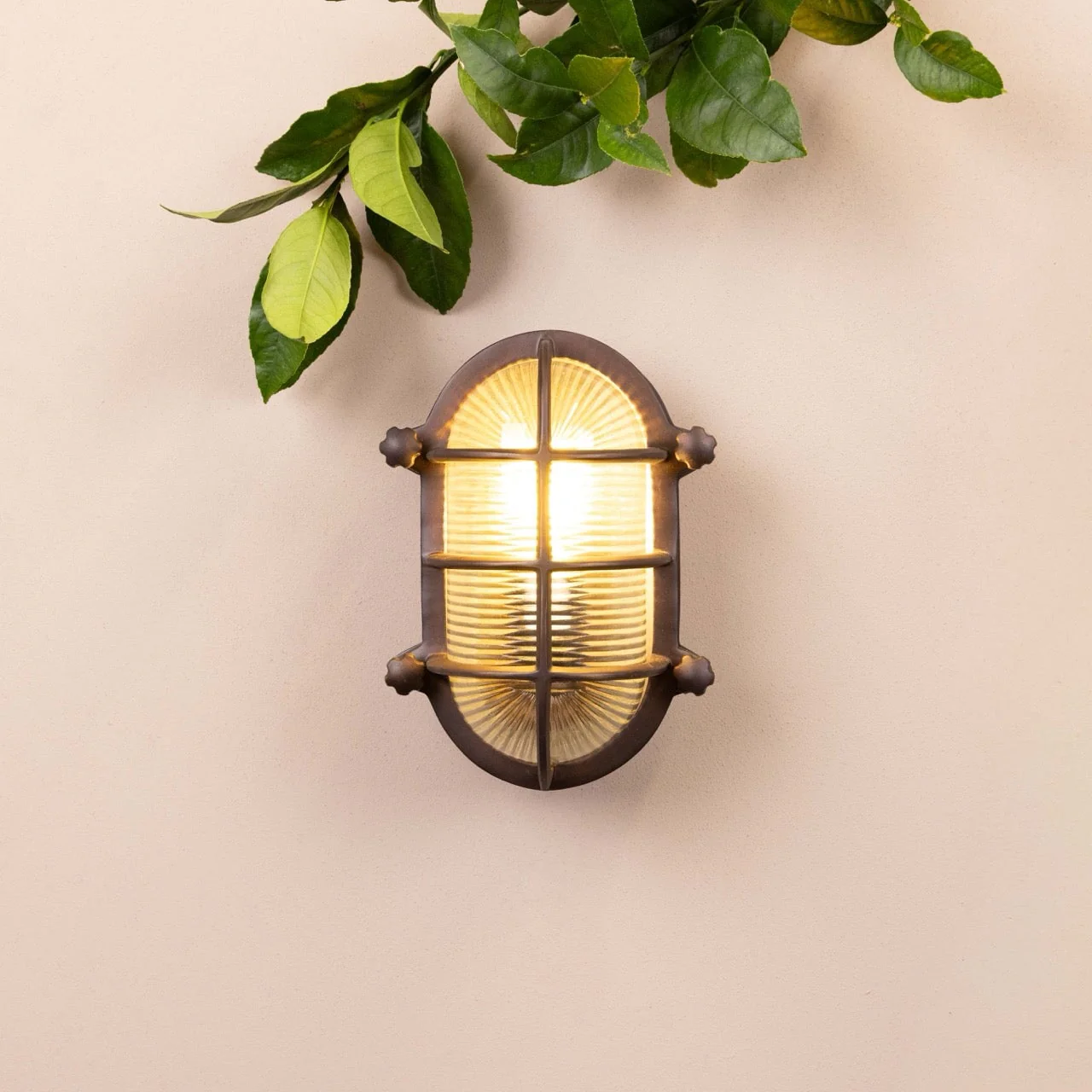Salcombe Bulk Head Oval Lantern | Bronze - Image 3