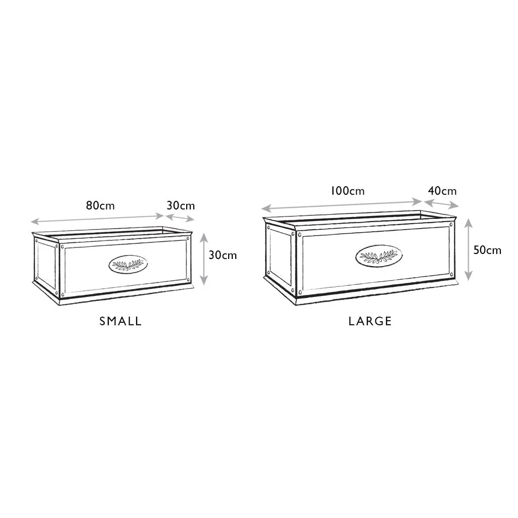 Tuscan Zinc Trough Planter - Image 4